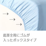 ボックスシーツは底にゴムが入ったワンタッチタイプ